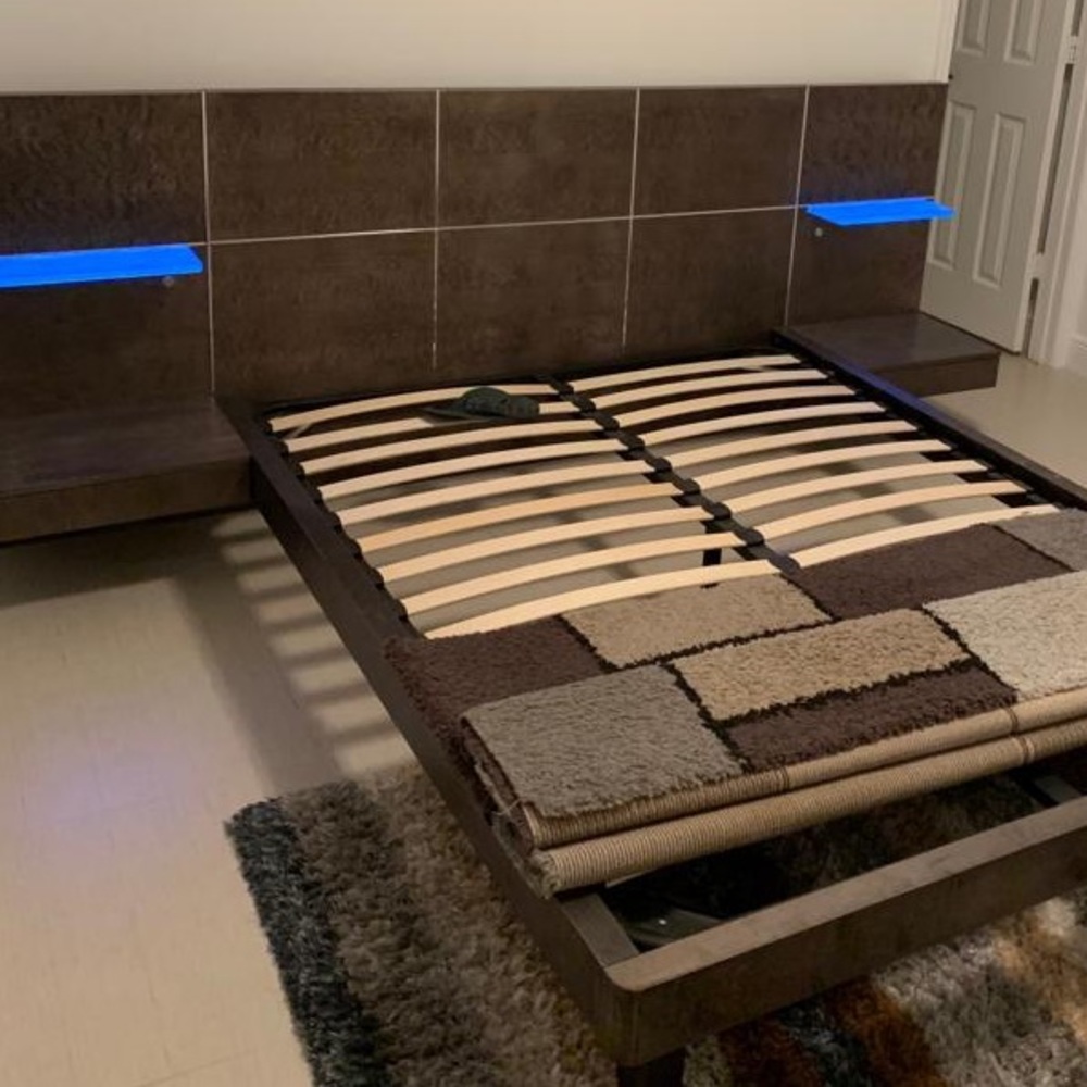 Queen Bed Frame with Lights in Headboard